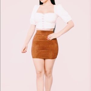 New Faux Suede Body-con Mini Skirt